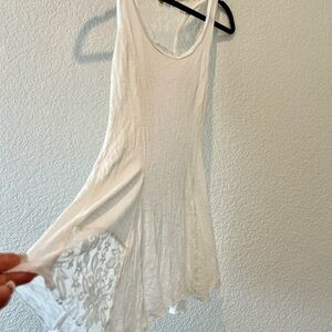 White Lace-Trimmed Dress